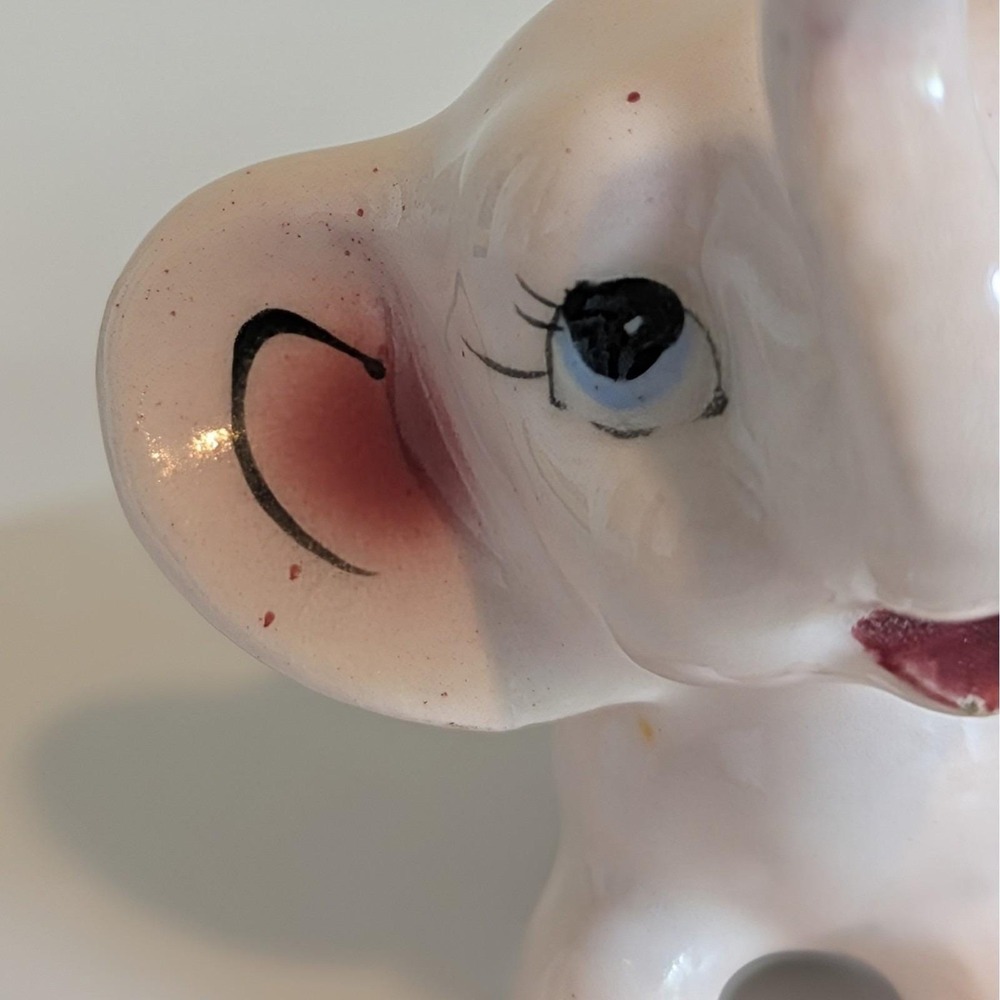Vintage Pink Elephant Salt And‎ Pepper Shakers Anthropomorphic - Picture 13 of 16